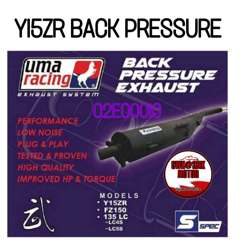 Y15ZR RACING EXHAUST BACK PRESSURE UMA RACING Shopee Malaysia