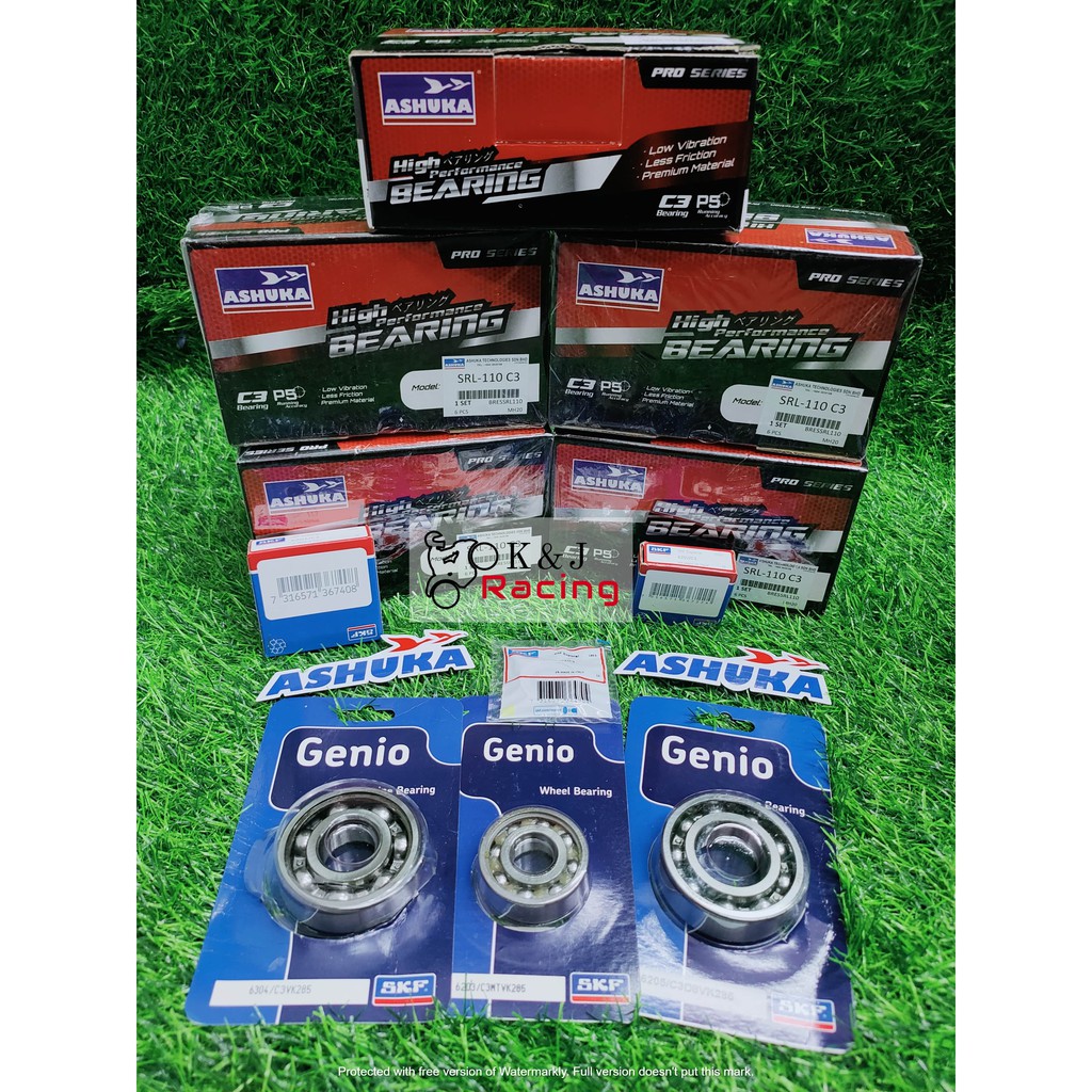 ASHUKA ENGINE BEARING SET (PRO SERIES) LC135, Y125Z, RXZ, LC135 5S