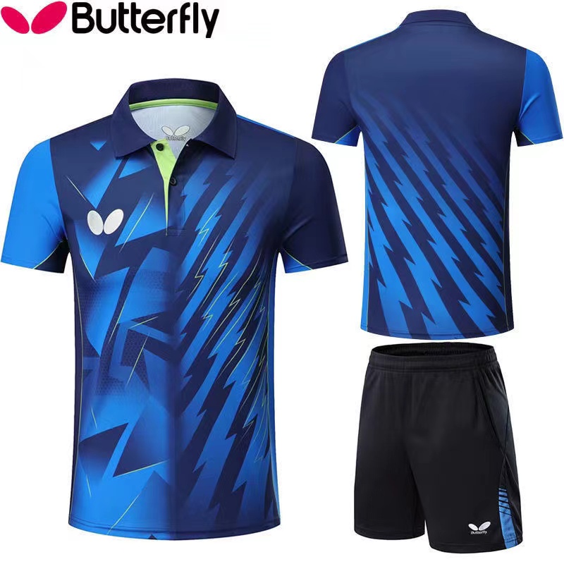 Butterfly table tennis clothing men's and women's shortsleeved quick