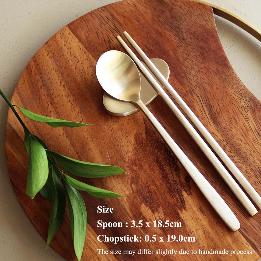 [Bangjja Yugi] Notdam Korean Bronzeware Children Spoon Chopstick set 99