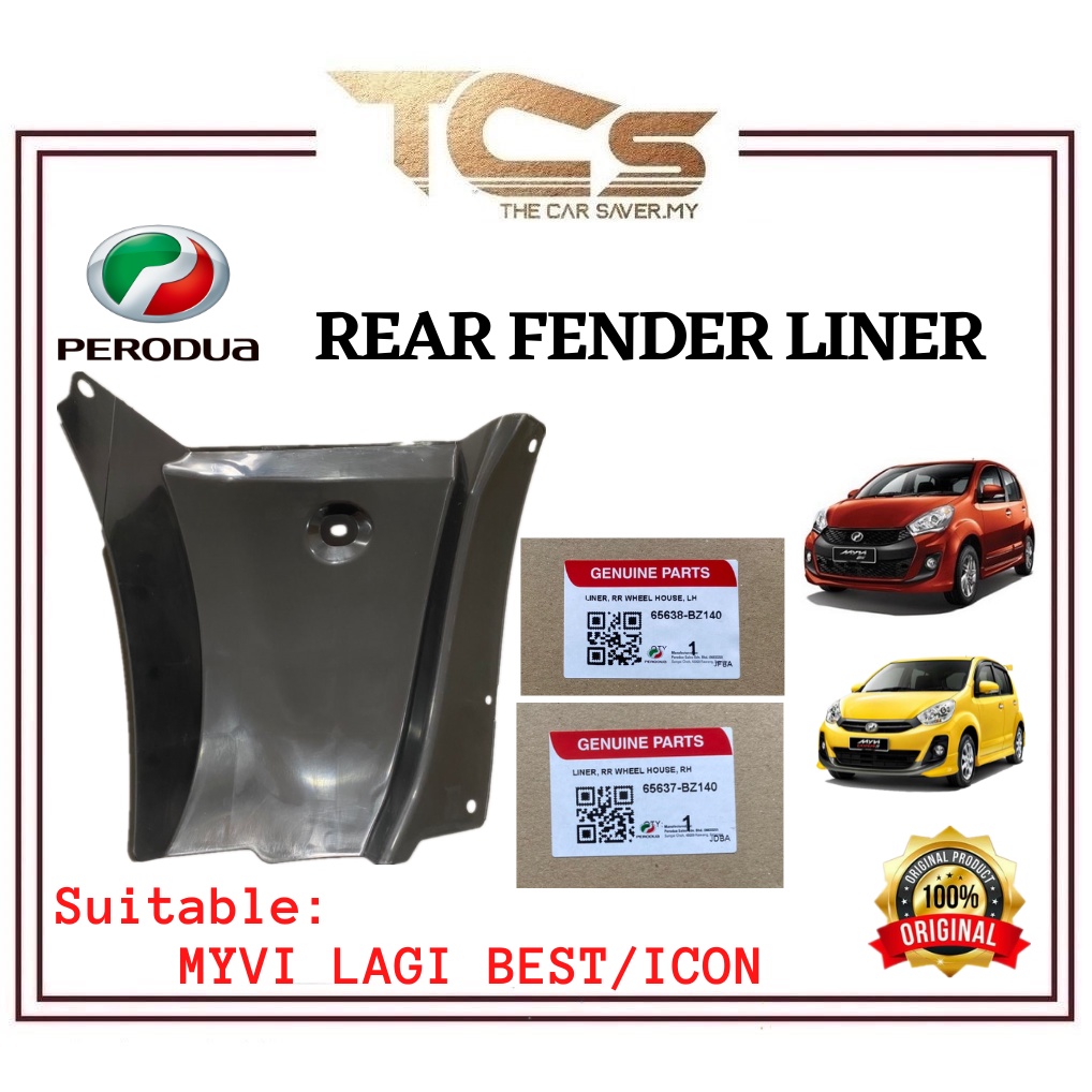 PERODUA MYVI (2011 ABOVE) LAGI BEST GENUINE REAR FENDER LINER (65637/