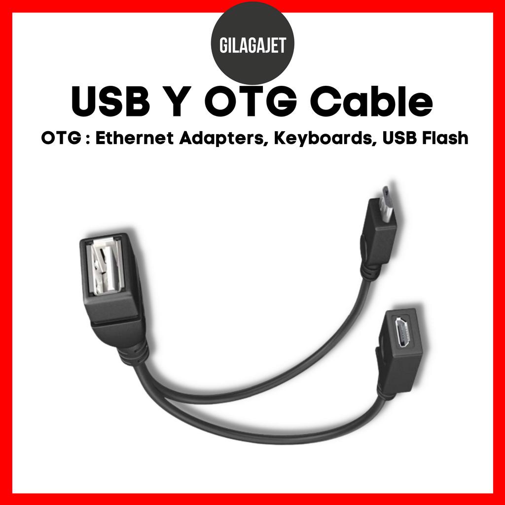 OTG Cable 2 In 1 OTG Micro USB Power Y Splitter USB Adapter to Micro
