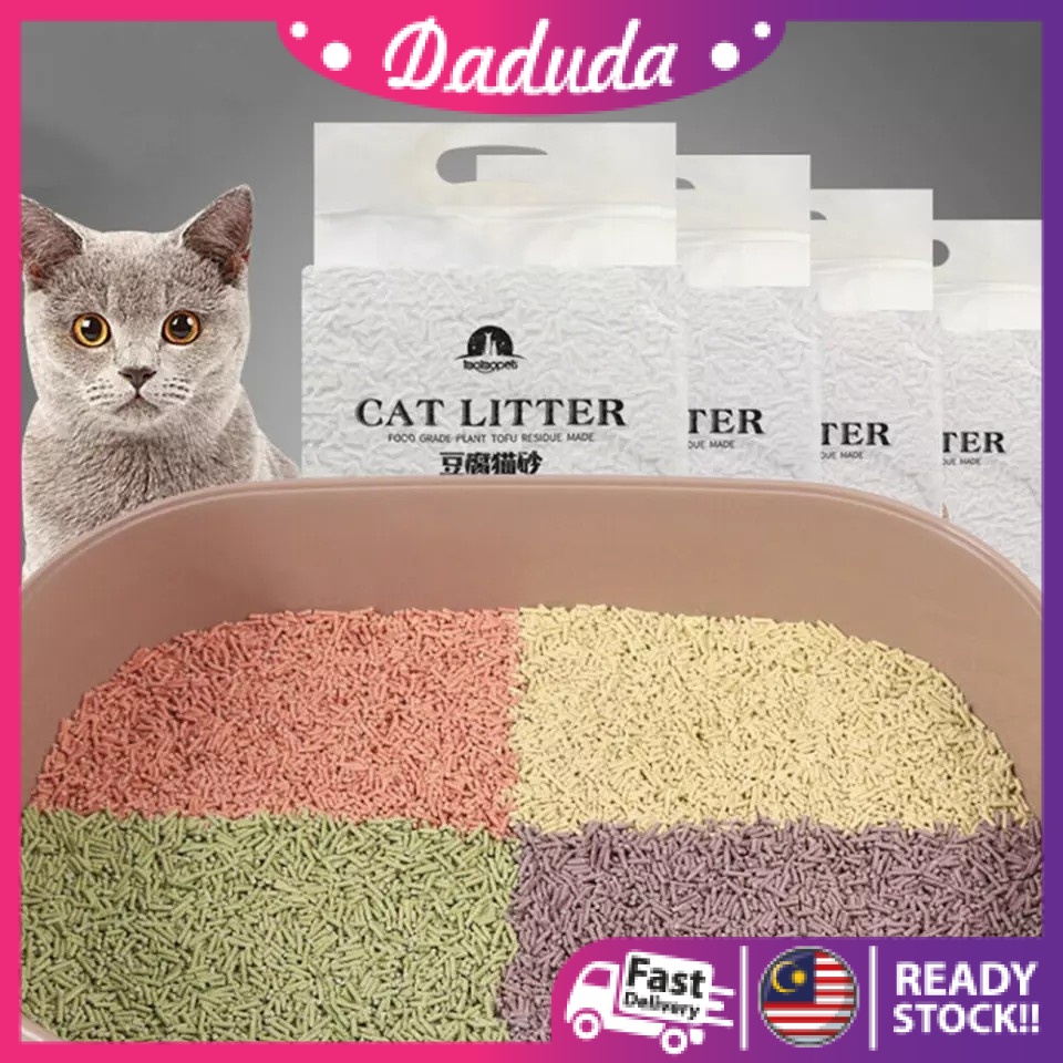 Cat Litter Premium Super Clumping Natural Cat Litter Tofu 6L/2.5KG+ Pasir Kucing Toufu No