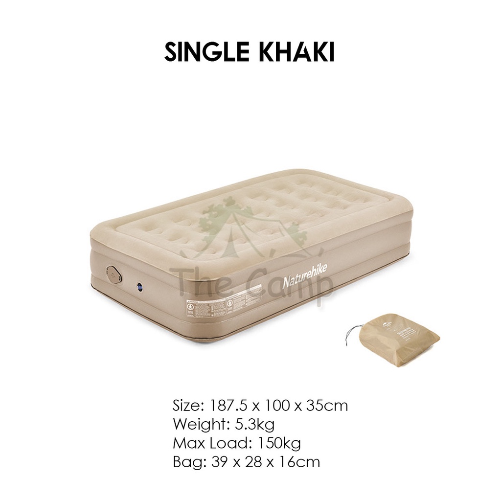 Naturehike Inflation Single Double Camping Air Bed 35cm with Pump