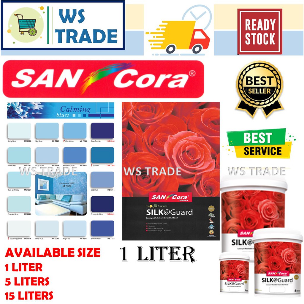 SANcora SILKGuard Luxury & Washable Interior Wall Paint 1Liter (珍珠漆
