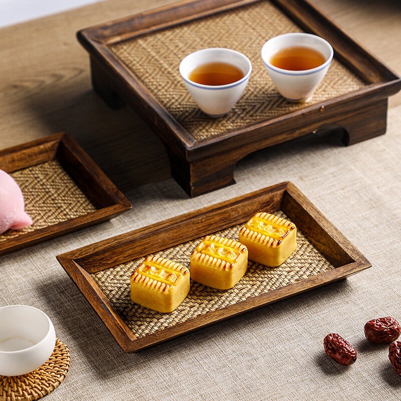 Wooden Rectangular Tea Tray Household Tea Cup Tea Tray Hotel Tea Cup