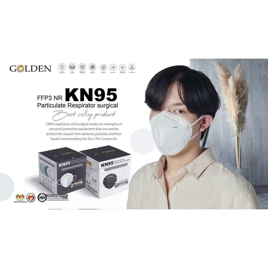 Golden KN95 Face Mask 💕 Surgical 💕 Korea/Japan Style💕 20PCS/BOX Shopee Malaysia