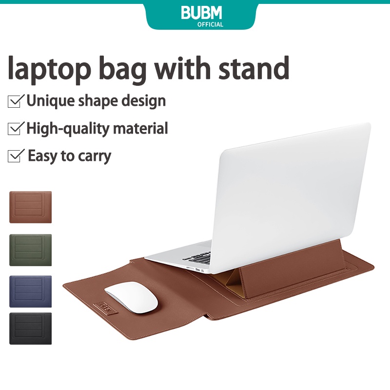 BUBM Laptop Stand Bag Pouch Leather Sleeve Waterproof With Holder