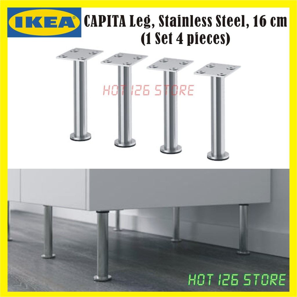 IKEA CAPITA Leg, Stainless Steel, 16 cm (1 Set 4 pieces) Shopee