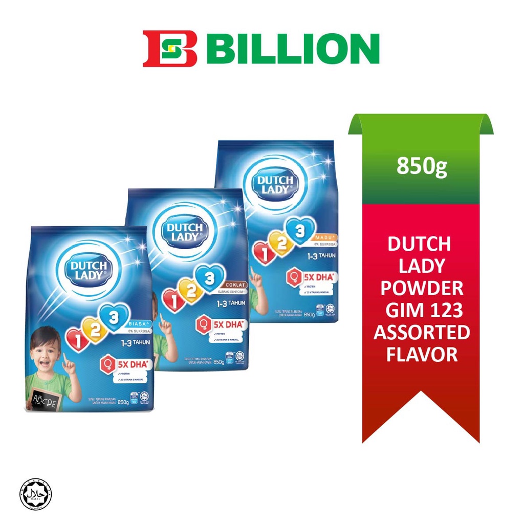 DUTCH LADY Powder Gum 123 ( 850g) ( Assorted Flavour ) Shopee Malaysia