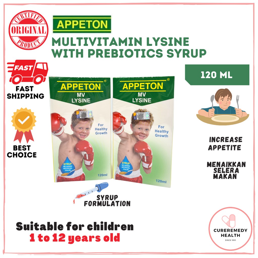 APPETON MULTIVITAMIN LYSINE WITH PREBIOTICS SYRUP / TABLET 100
