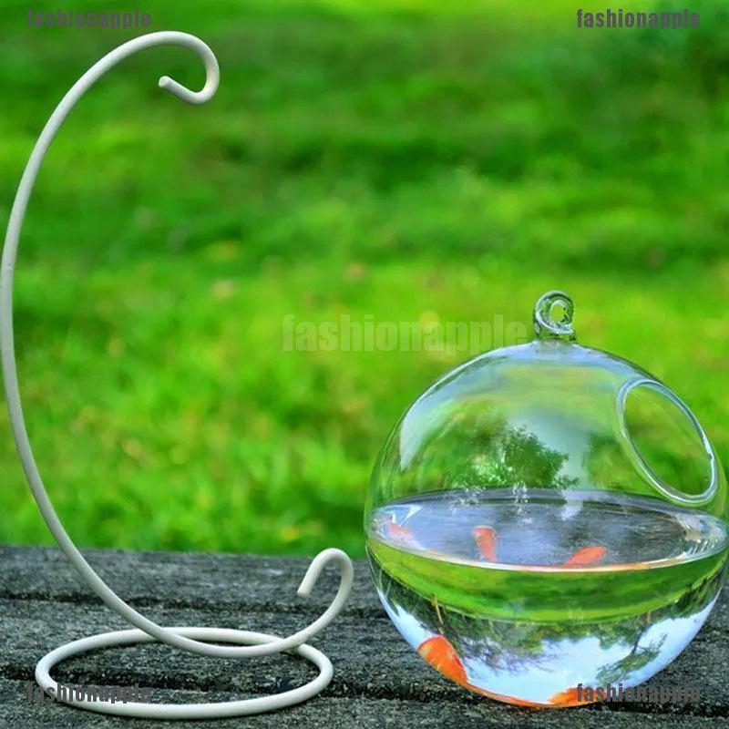 Home Deco Hydroponic Wall Hanging Bubble Aquarium Fish Glass Vase Tank