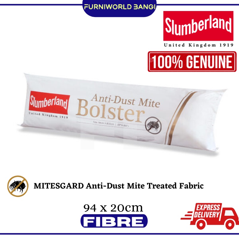 SLUMBERLAND Anti Dust Mite Bolster Fabric Asthma Allergy Pillow