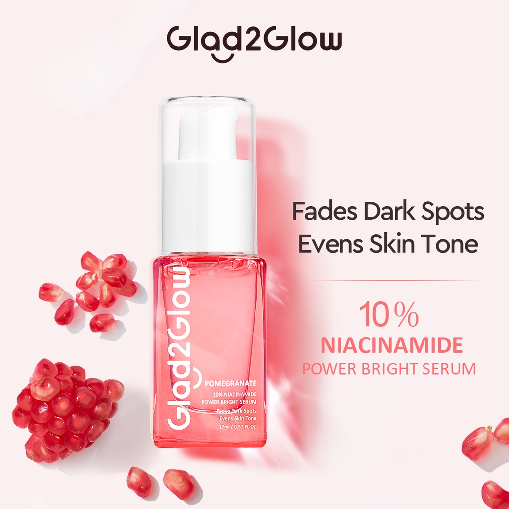 Glad2Glow Pomegranate 10 Niacinamide Power Whitening Face Serum Wajah