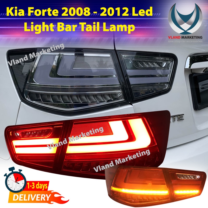 Kia Forte 2008 2012 Led + Light Bar Tail Lamp With Signal Running