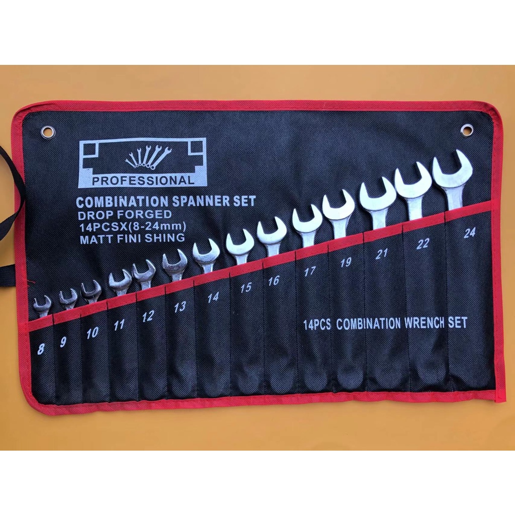 14 PCS Combination Wrench Spanner Set Tools Set Original 824mm CRV
