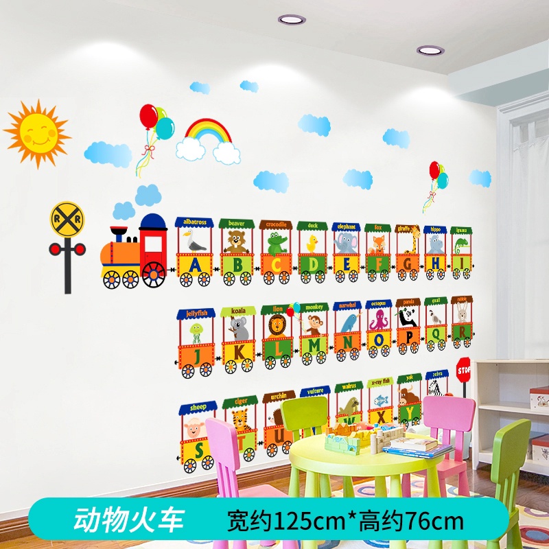 【Ready Stock】【Zooyoo】50 Cartoon animal wall stickers room decoration