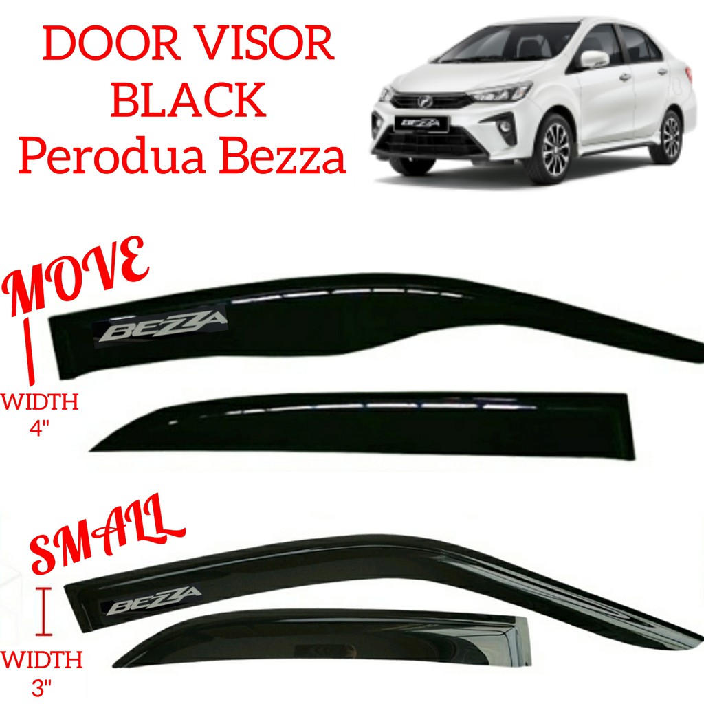 BEZZA DOOR VISOR BLACK MOVE & 3" SMALL Shopee Malaysia