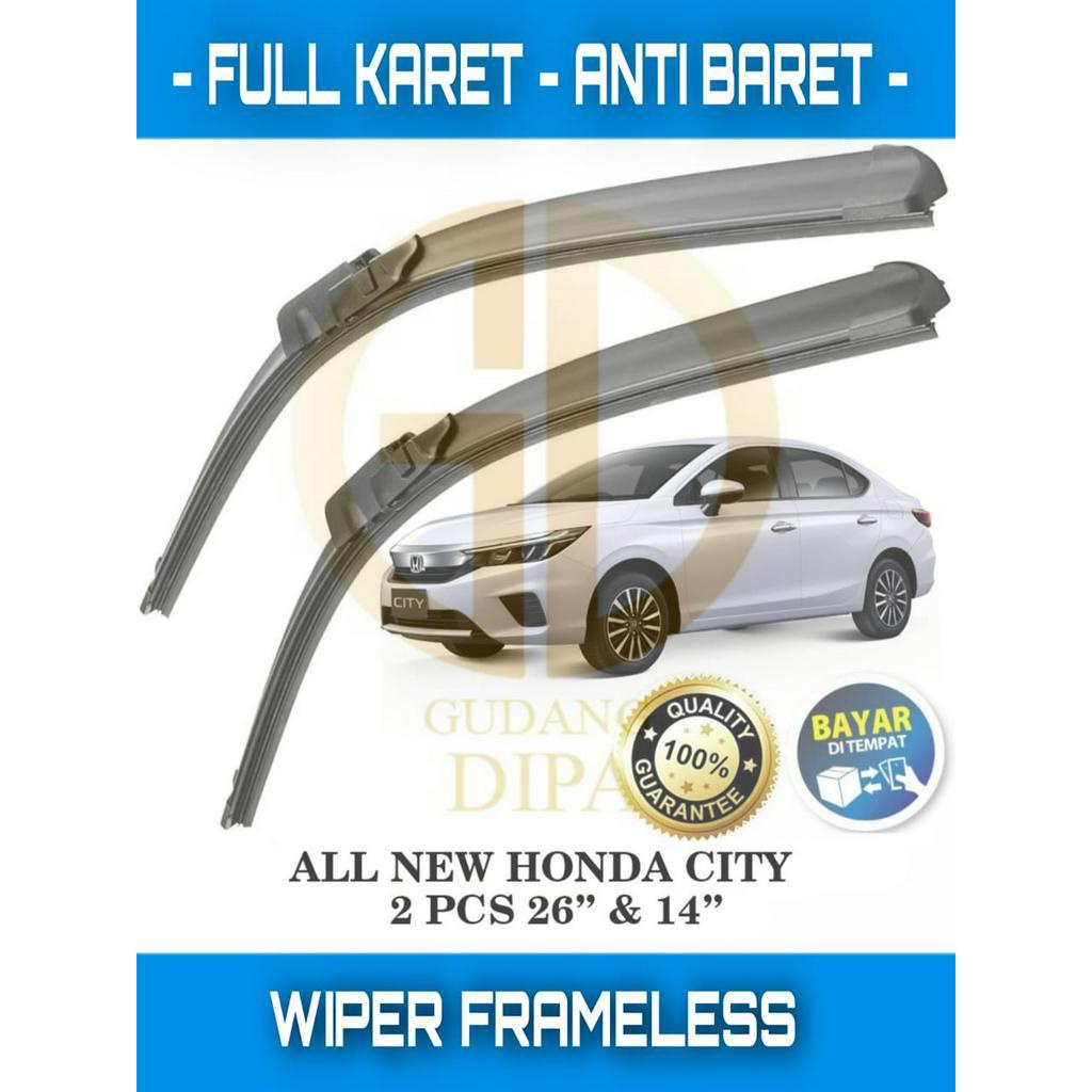 Frameless Wiper Honda City Wiper Frameless Full Rubber Anti Beret 1set