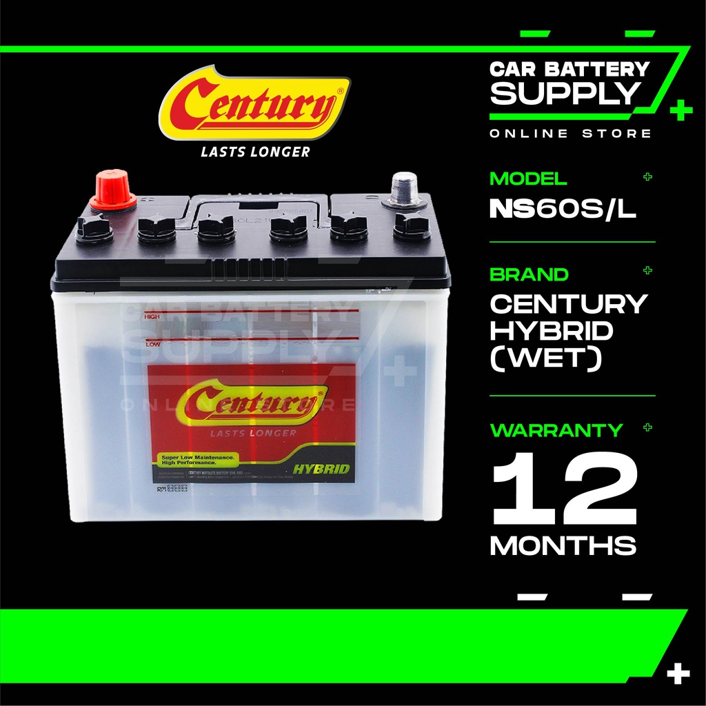 NS60L NS60S NS60LS NS60 CENTURY HYBRID WET Bateri Kereta Car Battery Saga Wira Waja