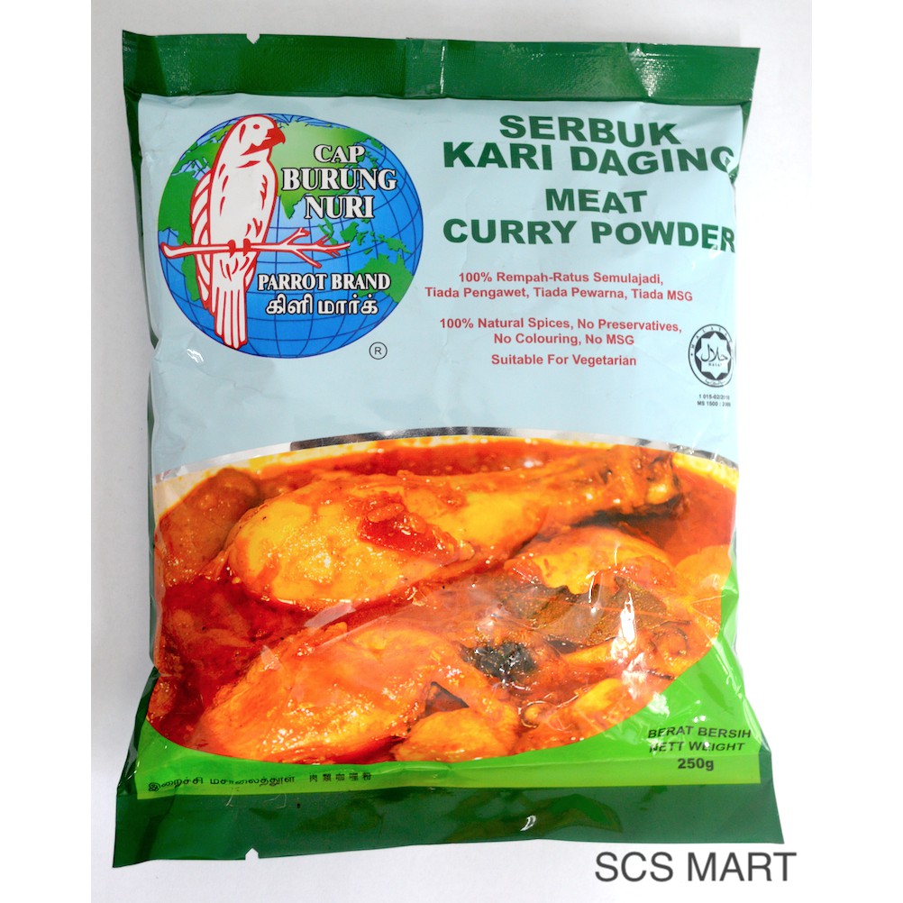 Parrot Brand Meat Curry Powder 250g Serbuk Kari Daging Cap Burung Nuri