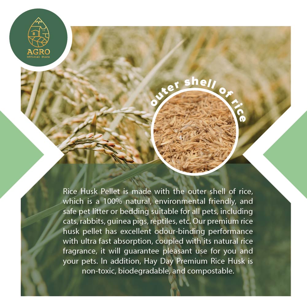 1KG RICE HUSK/ Wood Pellets CAT LITTER / PET TOILET / Bedding for Cats