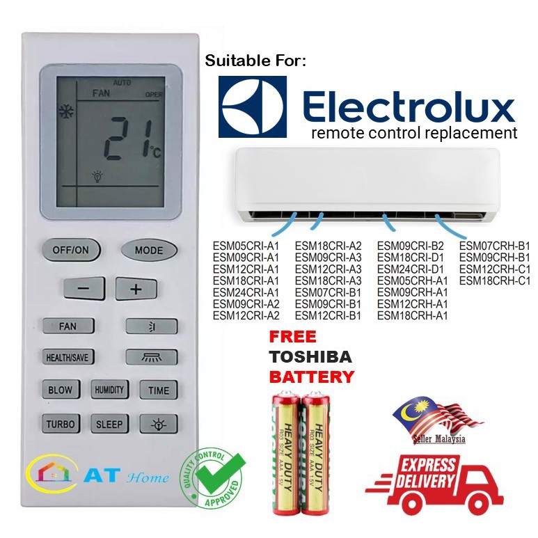 Electrolux aircon remote control replacement YAR1FB1 ESM05CRIA1