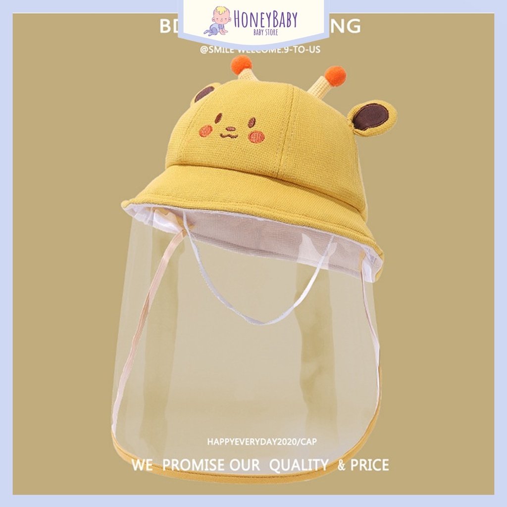 HONEYBABY Baby Face Shield Hat Newborn Cap 6 to 18 Months Baby
