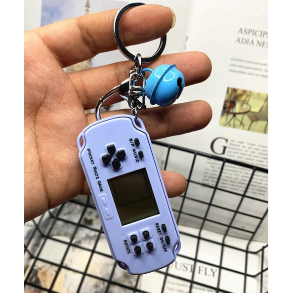 Tetris Fun Game Keychain Playable Tetris Game Handheld Bag Keychain