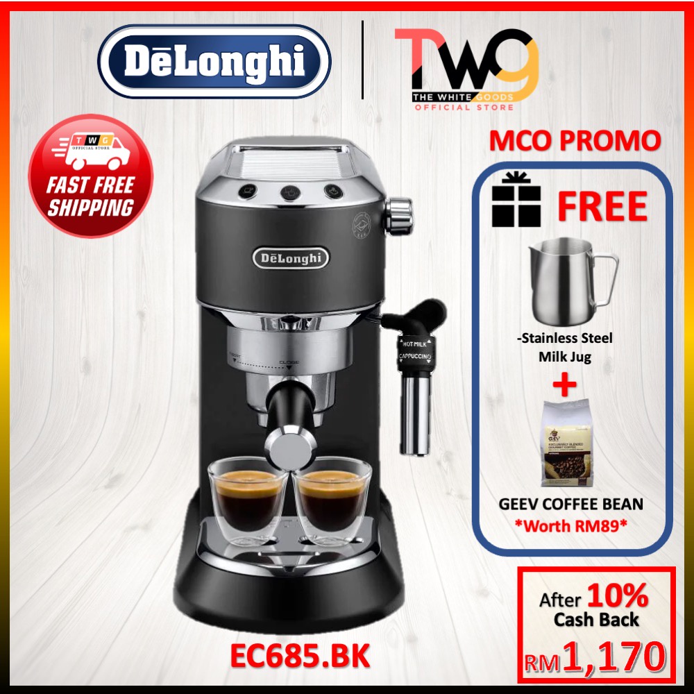 [FREE SHIPPING] Delonghi EC685.BK DEDICA 15Bar Pump Espresso Machine