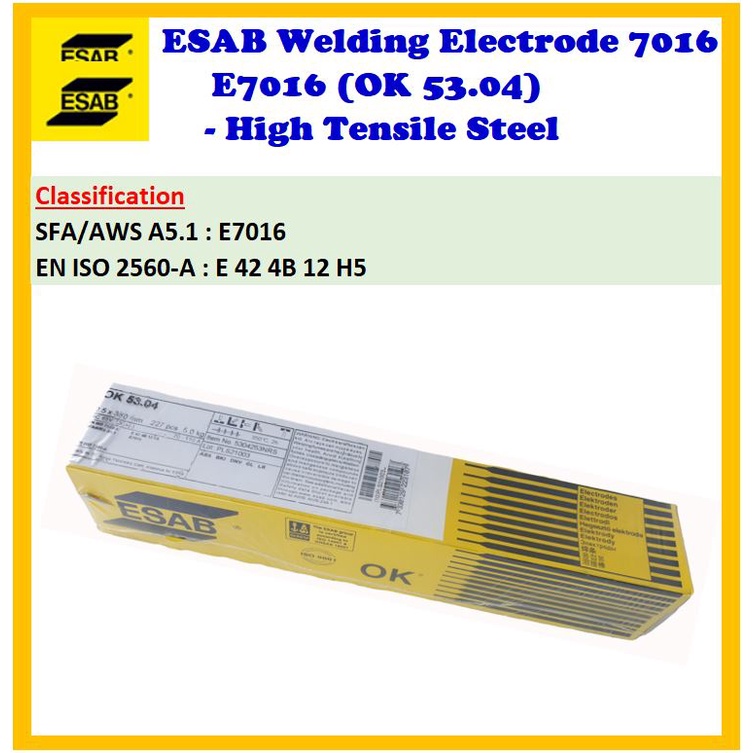 ESAB Welding Electrode 7016 (OK 53.04) High Tensile Steel Shopee