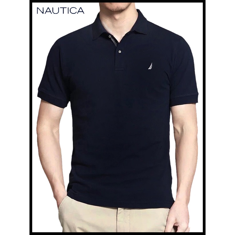 Nautica shortsleeved tshirt men's polo shirt men's cotton lapel summer casual plus size men's