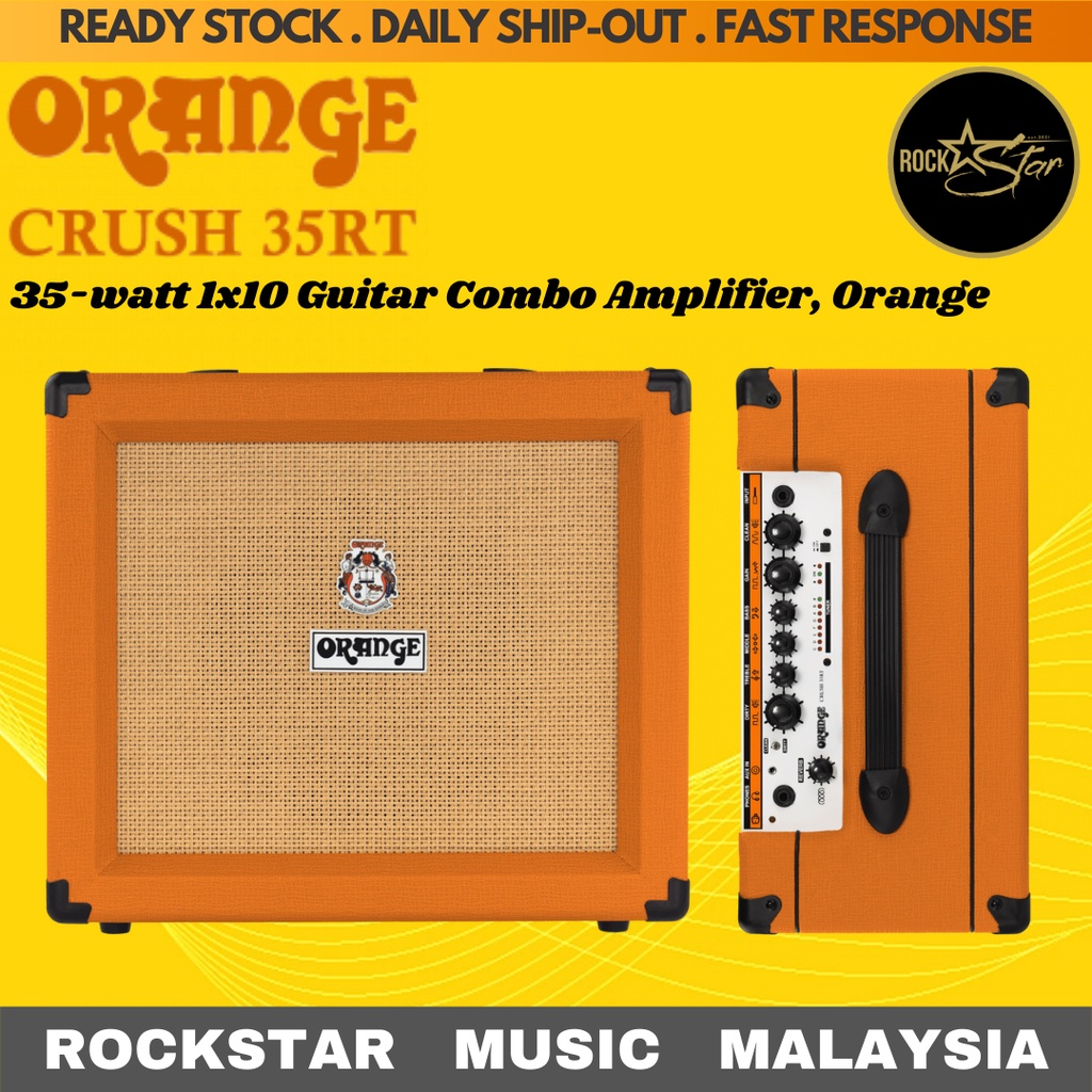 Orange Crush 35RT 35watt 1x10 Guitar Combo Amplifier, Orange (Crush 35
