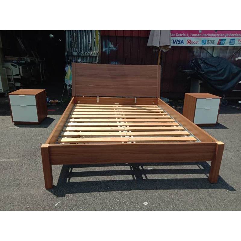 ikea Nyvoll queen bed with side table Shopee Malaysia
