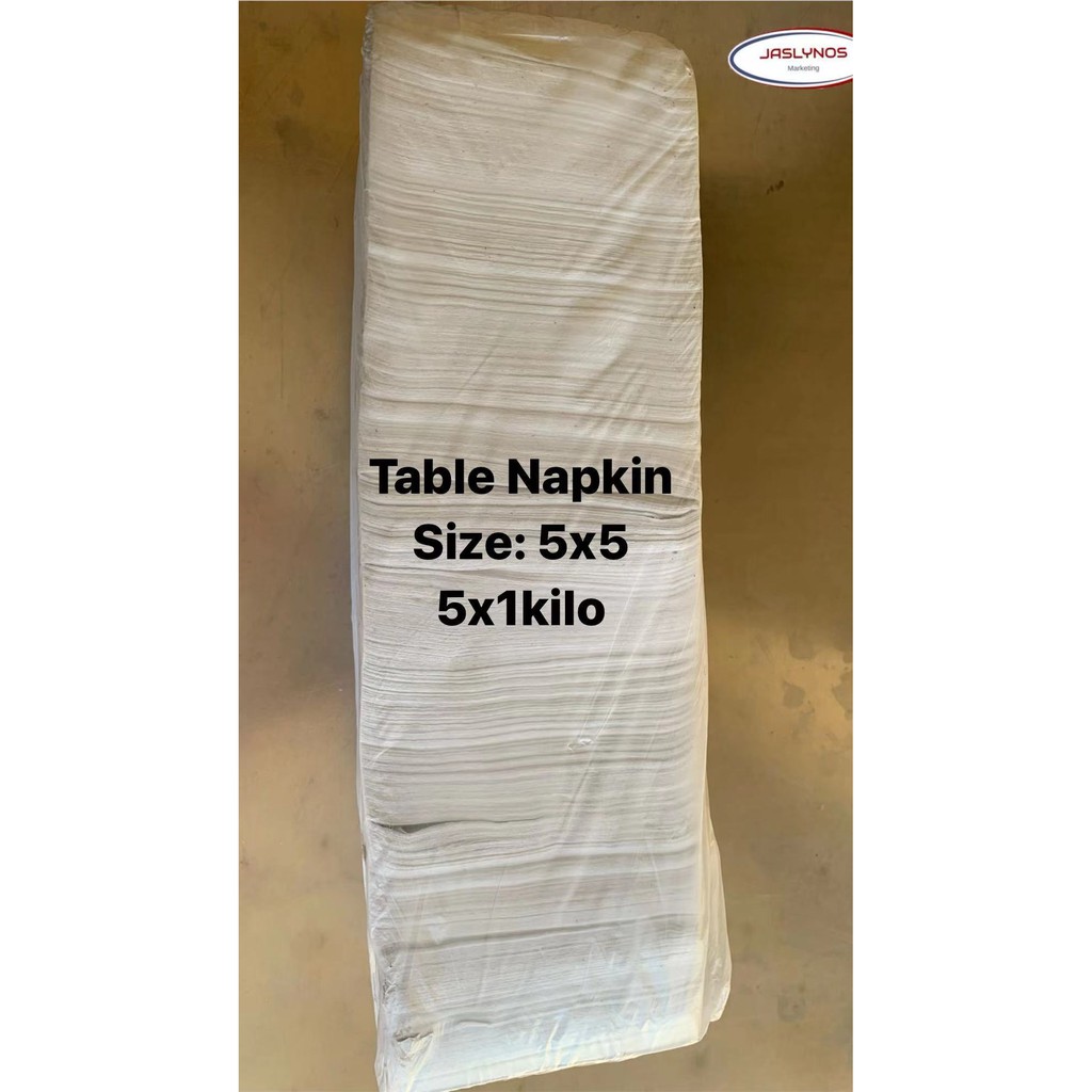 Table Napkin/Tissue 5"x5" Sold per pack 1kg Shopee Malaysia