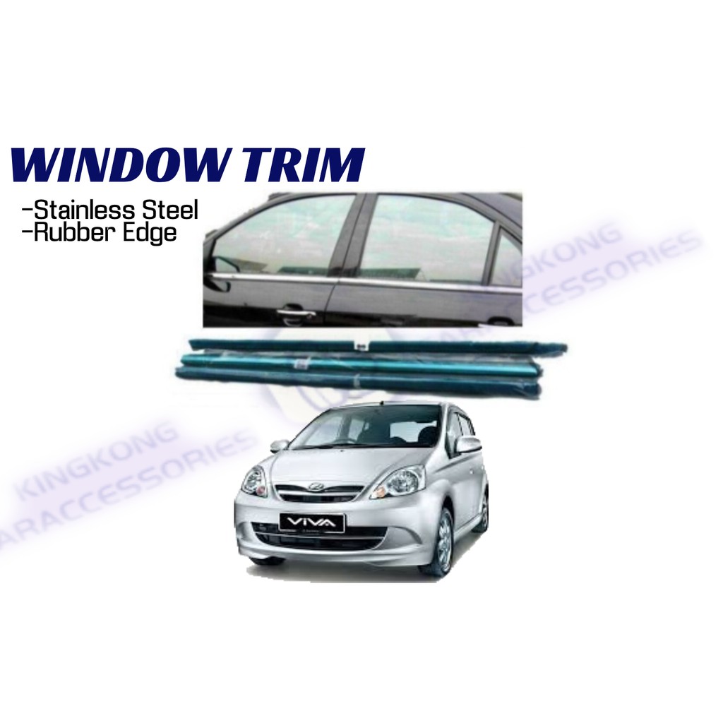 Perodua Viva Window Trim Chrome Lining / Door Belt Moulding Stainless