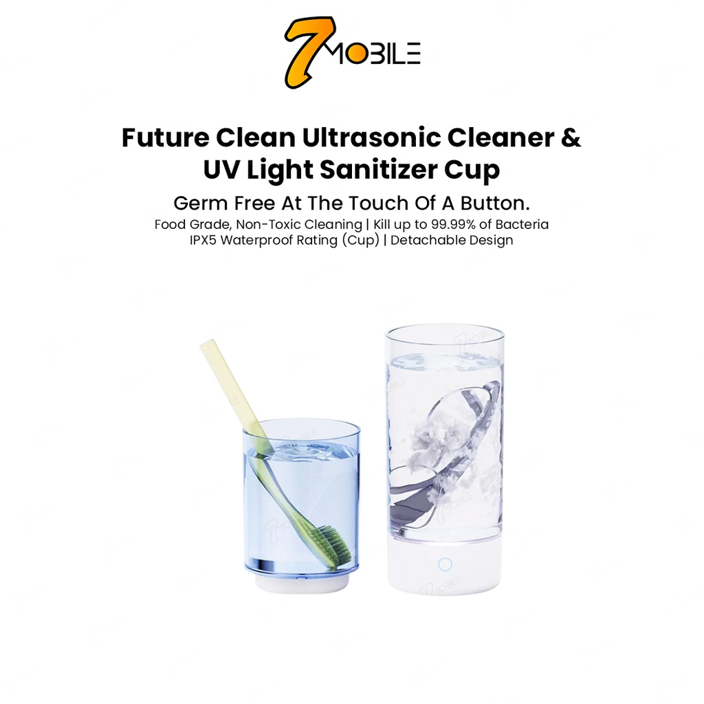Future Clean Ultrasonic Cleaner & UV Light Sanitizer Cup [Food Grade