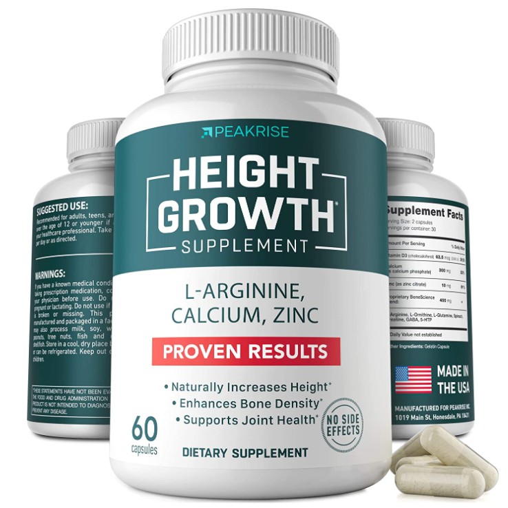 Height Growth Vitamin Pills LArginine Calcium Zinc Supplement