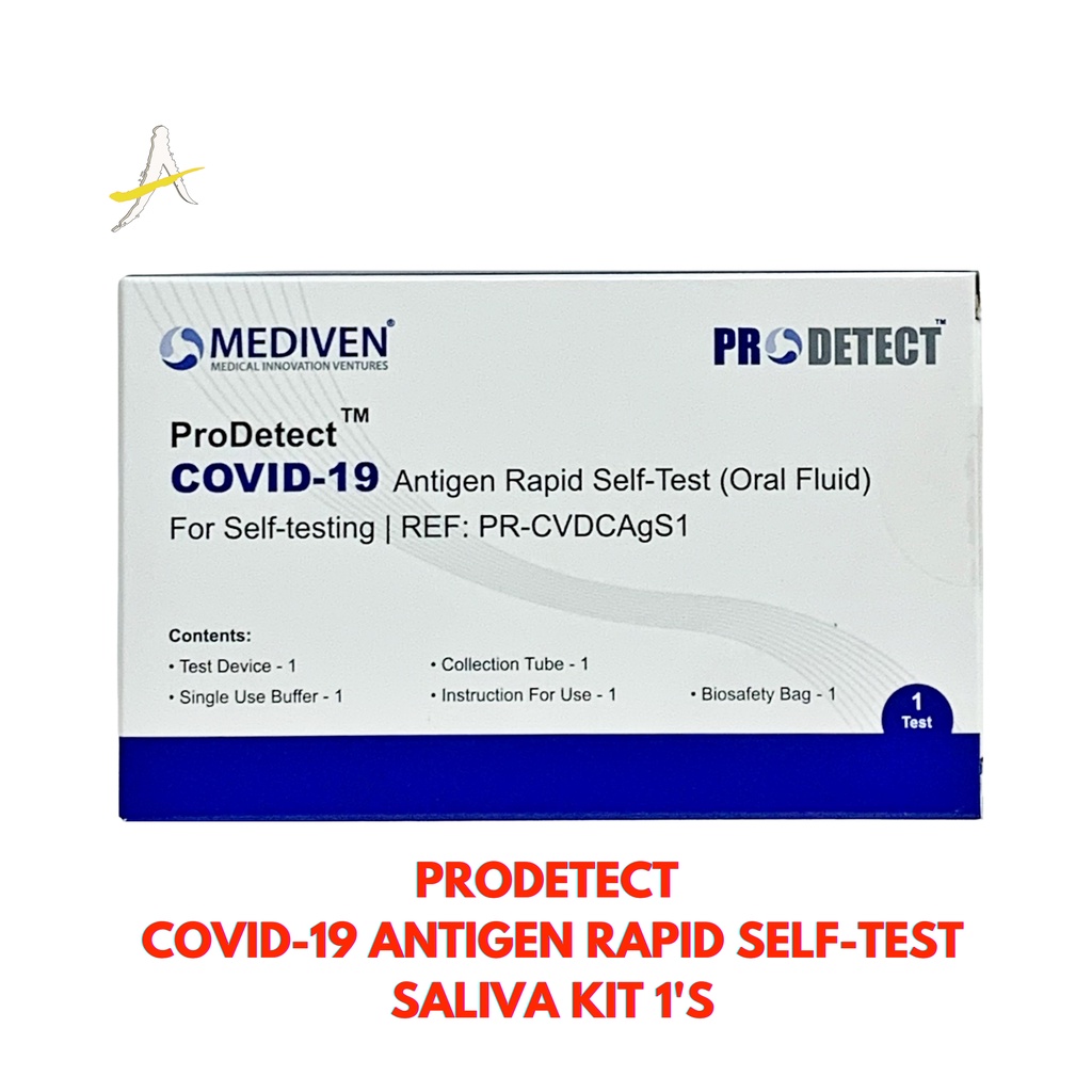 Mediven ProDetect Covid19 Saliva Self Test 1 Test Kit (Kit Ujian Covid