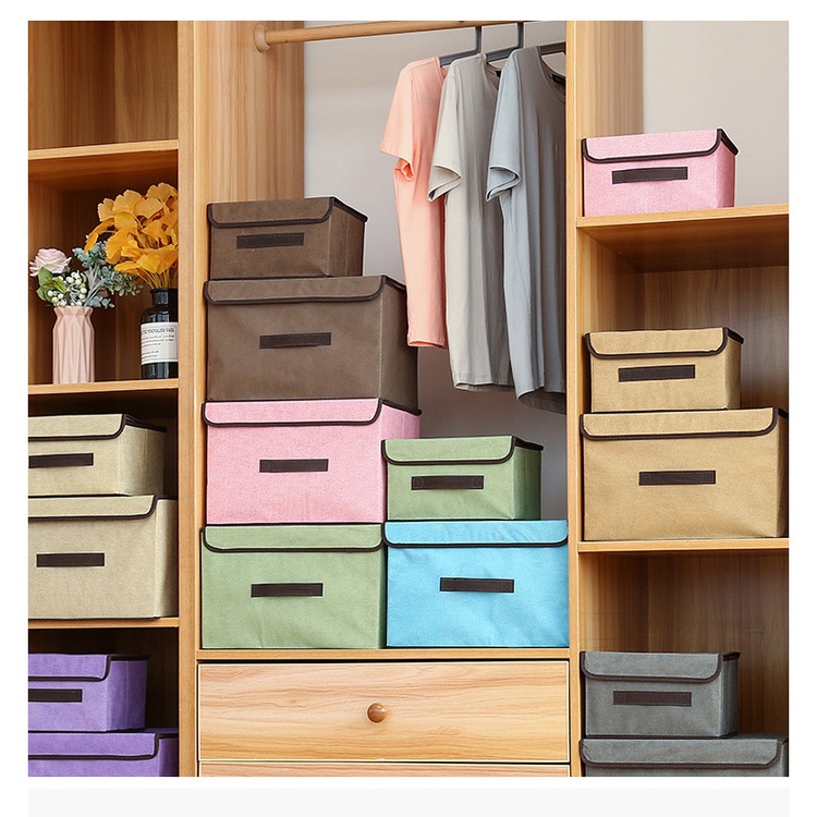 torage Box Foldable Fabric Clothes Storage Box Basket with Lid