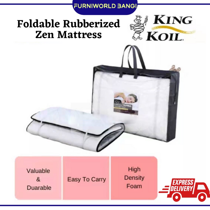 KINGKOIL Foldable Zen Mattress Single Size/Rubberised Natural Coir