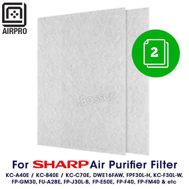 2 Unit AIRPRO for Sharp Air Purifier Replacement PreFilter KCA40E