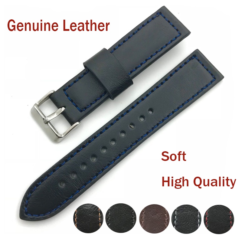 Real Cowhide Leather Watch Band Soft Wrist Strap Bracelet Sport Watch