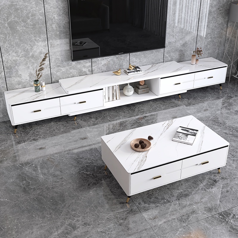TV Telescopic slate coffee table TV combination modern