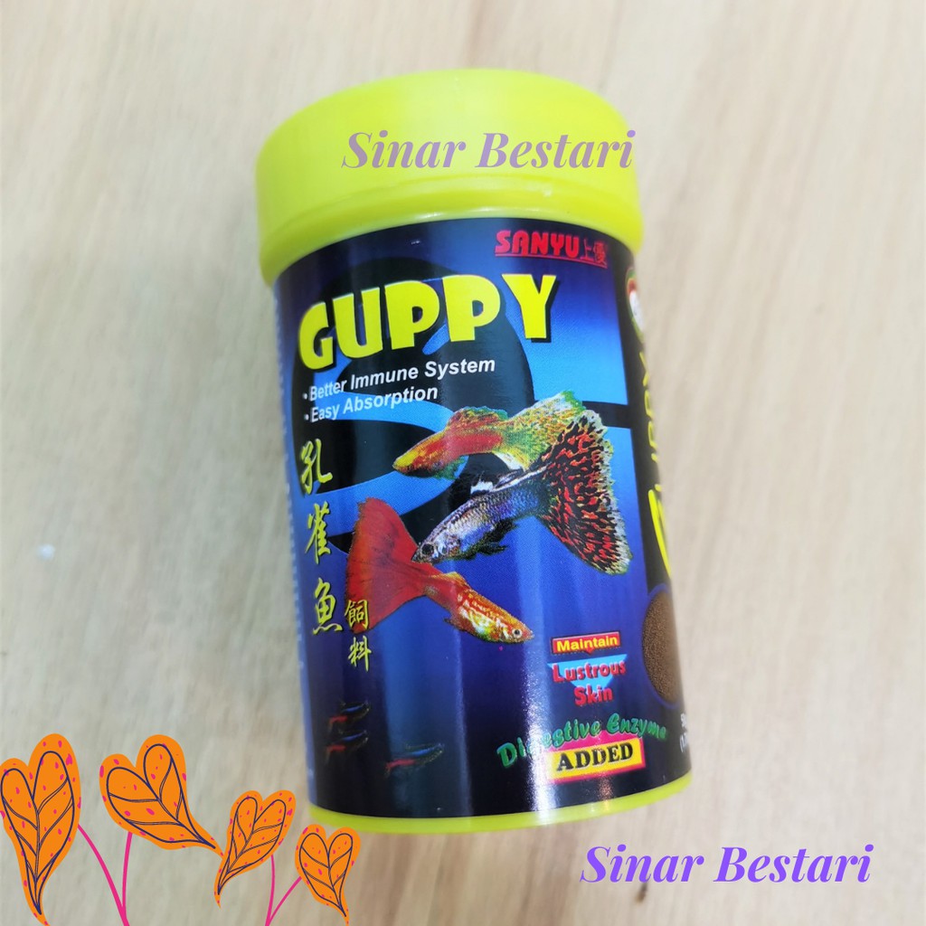 Sanyu Guppy Betta Makanan Ikan Fish Food Dedak Laga gapi tetra kecil