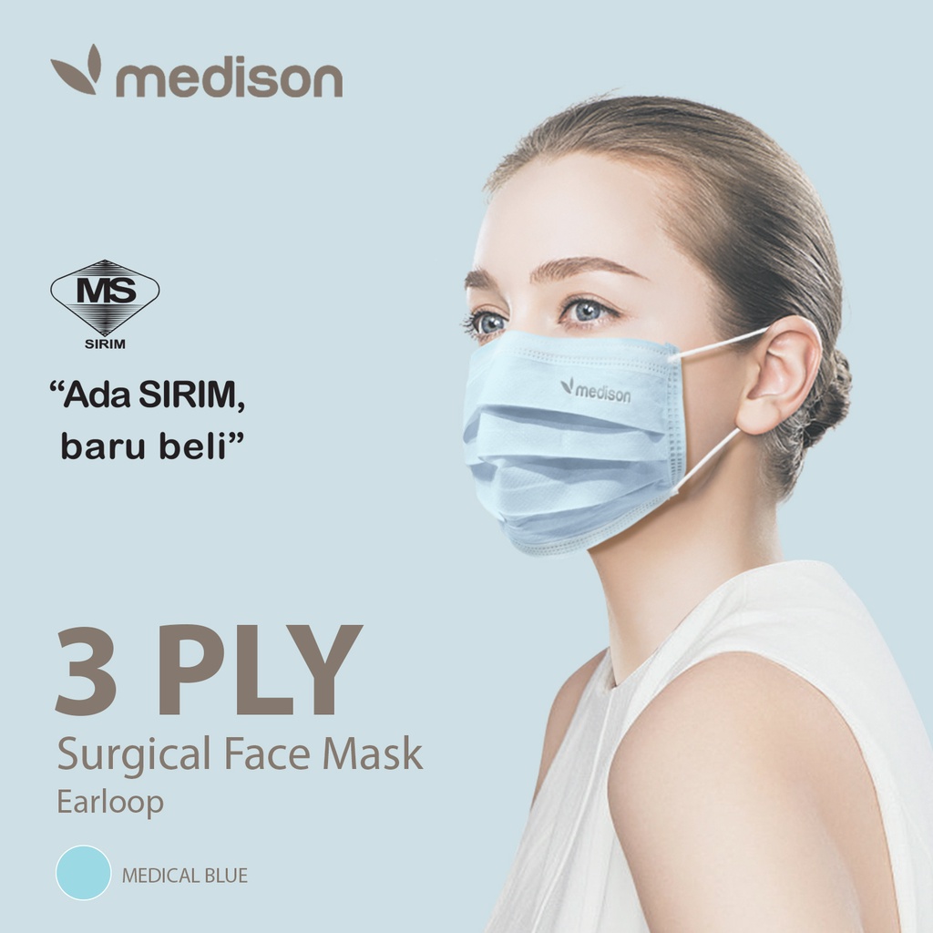 MEDISON Adult 3 Ply Premium Soft Surgical Face Mask Adult/ ASTM Level