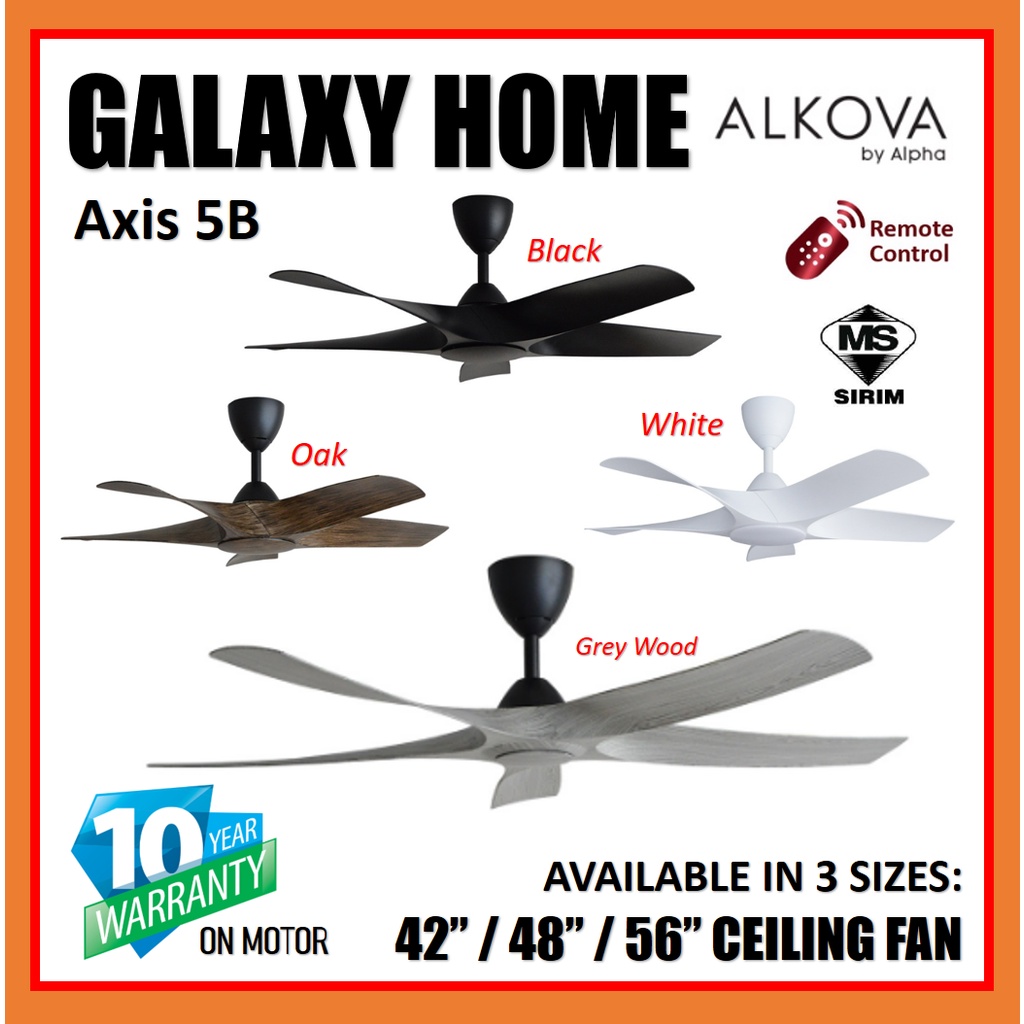 FREE SHIPPING ALPHA ALKOVA AXIS 5B 42" 48" 56" DC Motor Ceiling Fan