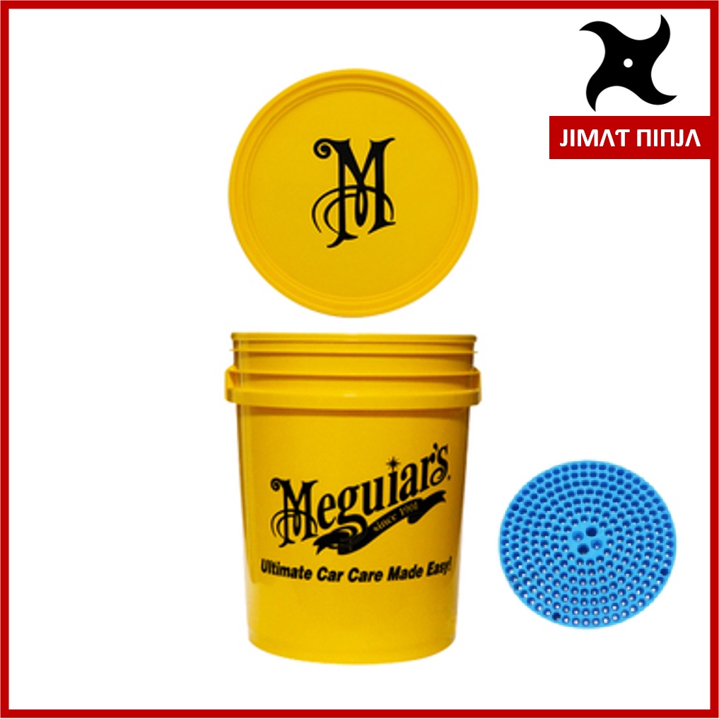MEGUIAR'S Cleaning Bucket (3.5 gallon) (Black/Yellow) Lid Inclusive With a Grit Guard Shopee