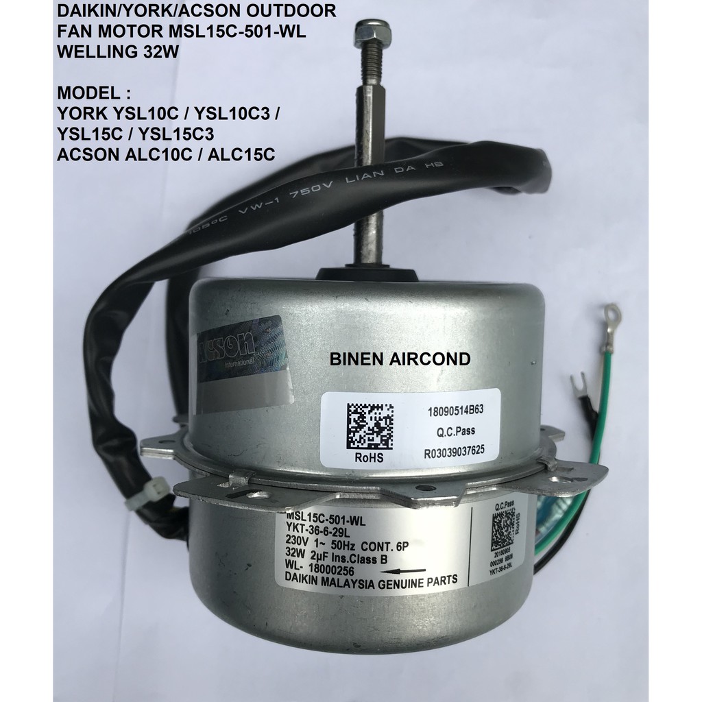 [ORIGINAL/GENUINE] DAIKIN/ACSON AIRCOND YSL/ALC 10C/10C3/15C/15C3 FAN