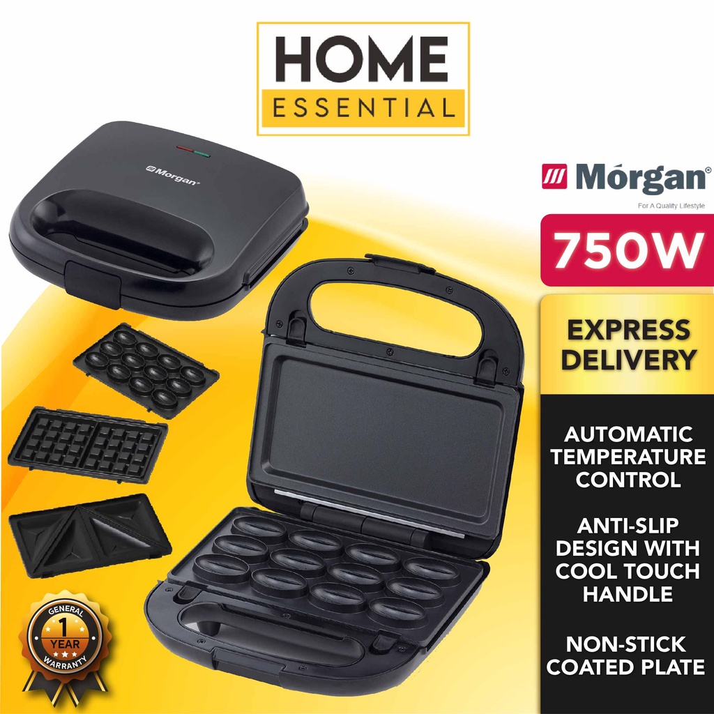 3 In 1 Detachable Sandwich Maker Interchangeable Set (750W) MDM